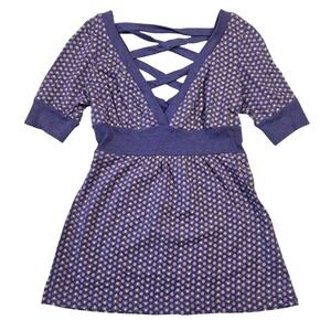 Self Esteem Purple Polka Dot Y2K Babydoll Top Large Vintage Bratz 2000s Preppy